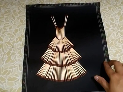 DIY.EASY AND BEAUTIFUL WALL DECORATION MATCH STICK CRAFT.SCHOOL PROJECT IDEA.