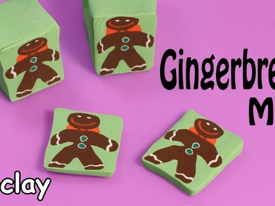 Diy Gingerbread man polymer clay cane - Christmas decoration