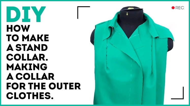 DIY: How to make a stand collar. Making a collar for the outer clothes. Sewing tutorial.