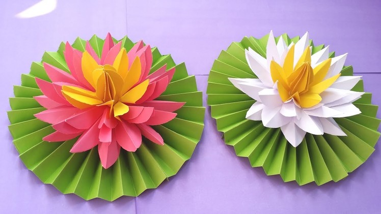 DIY How to Make Most Beautiful Lotus. Water Lily With Paper!!!