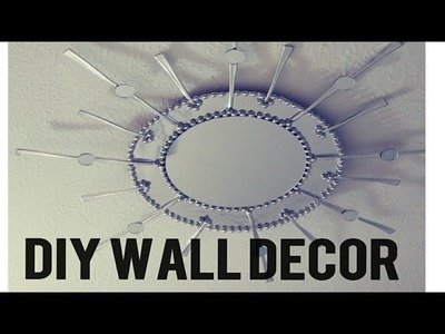 DIY HOW TO MAKE STARBURST MIRROR WITH DOLLAR TREE SPOONS.GLAM WALL DECOR MIRROR. STYLE ON A BUDGET
