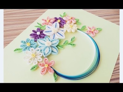 DIY Paper quilling Flower Card Design 29. Quilling card