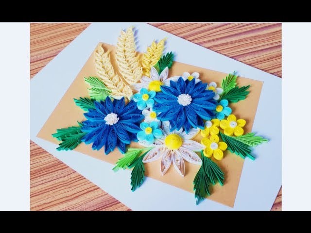 DIY Paper Quilling Flower For beginner Learning video 31. Paper Quilling Flower Card