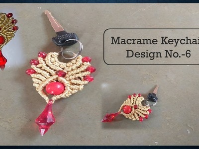 DIY Simple Macrame Keychain Design No.6 | Keychain From Wastage Macrame.!!