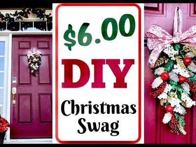 Dollar Tree DIY Christmas Decor | Easy Affordable Swag Wreath