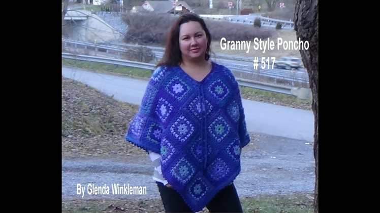 Granny Style Poncho Pattern #517