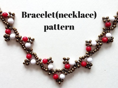Handmade jewelry. Easy beading pattern for bracelet(necklace)