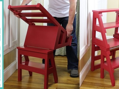 How to Build a DIY Ladder Chair; Space-Saving Multipurpose Folding Step Stool