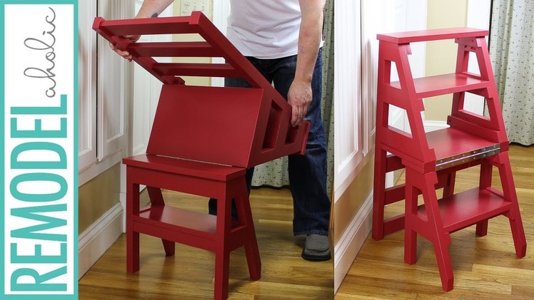 How to Build a DIY Ladder Chair; Space-Saving Multipurpose Folding Step Stool