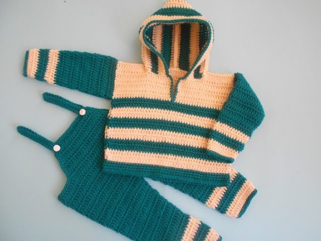 How to crochet baby hooded sweater tutorial Part-2  (pants)
