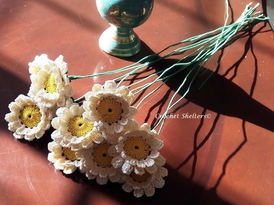 How to crochet back side of flower & stem #bouquet