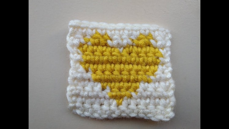 How to crochet heart with graph and change colors