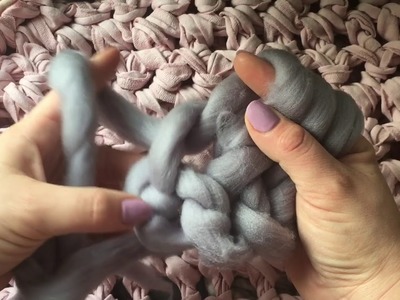 How to DIY Wreath CHUNKY Yarn.Roving iCord Chunky Knit Arm Knitting