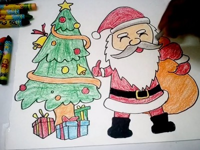 How to Draw Christmas Tree Santa Claus very Easy