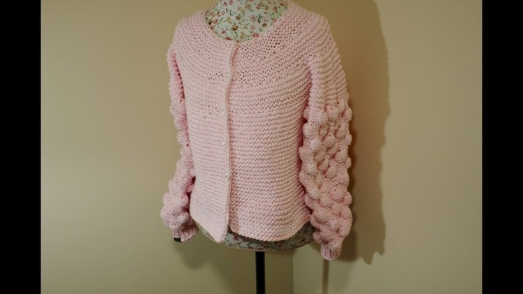 How to knit the Bobble or Bubble Cardigan