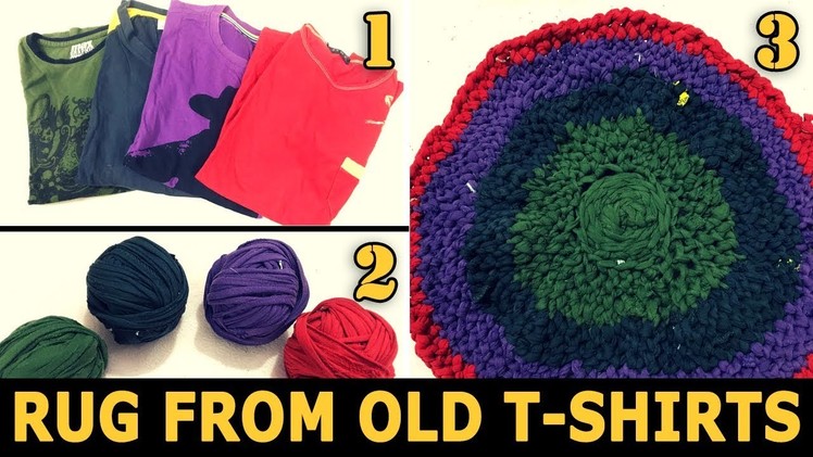 How to Make a Rag Rug using Old T-Shirts | Crochet Rag Rug Tutorial