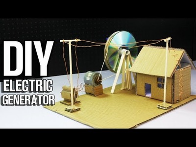 How to Make Electric Generator  (power up cardboard house)