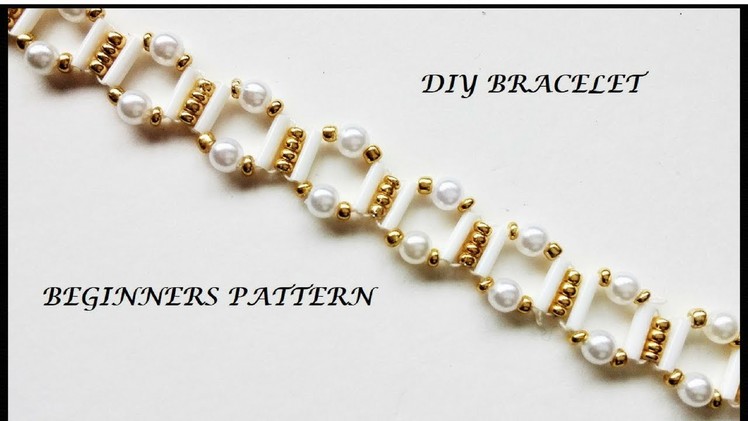 How to make elegant beaded bracelet. Beginners pattern