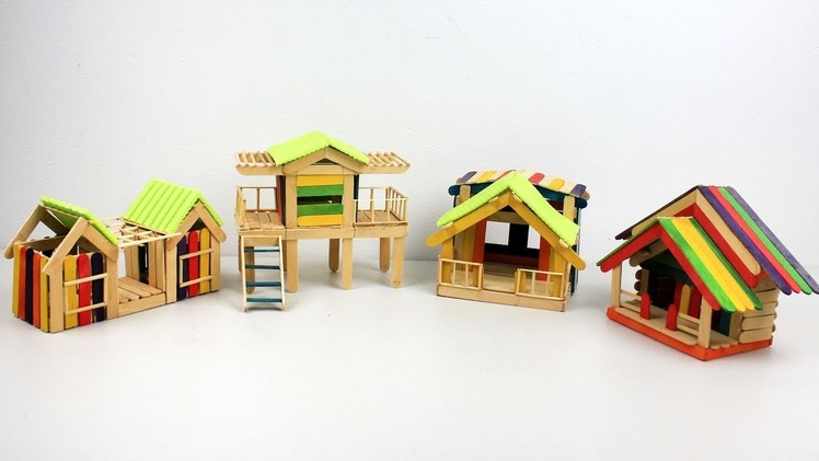 How to make Popsicle Stick Houses Collection #2 - Easy and Quick Craft ideas
