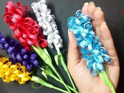 How To Make Pretty Paper Hyacinth Flower - DIY Paper Hyacinth - DIY Curly Paper Flowers