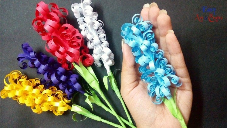 How To Make Pretty Paper Hyacinth Flower - DIY Paper Hyacinth - DIY Curly Paper Flowers