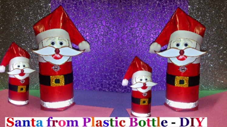 How to Make Santa From Plastic Bottle.Easy Christmas Craft ideas-Recycled Crafts Ideas : DIY