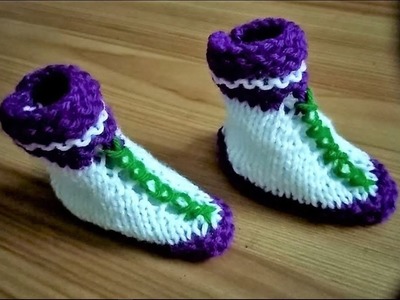 How to make woolen shoe for baby