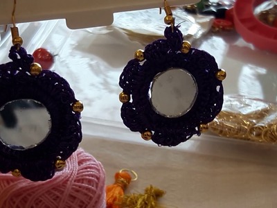 How to use donut ring to make crocheted silk thread earrings