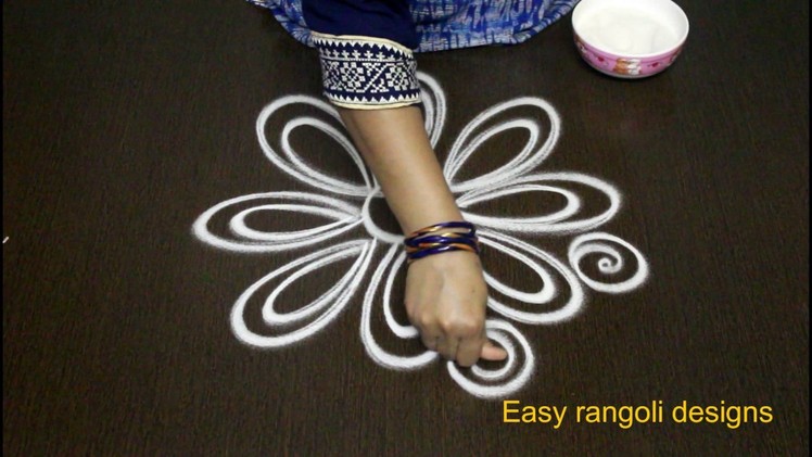 Latest simple rangoli designs with out color & with out dots-easy rangoli art designs-muggulu design