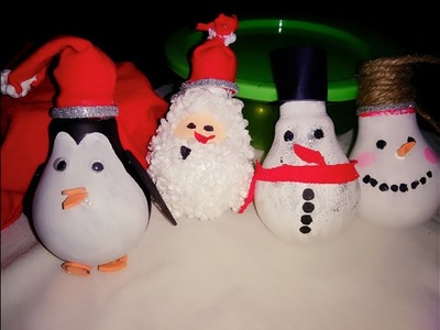 Light Bulb Homemade Ornaments For Christmas ll DIY Lightbulb Christmas