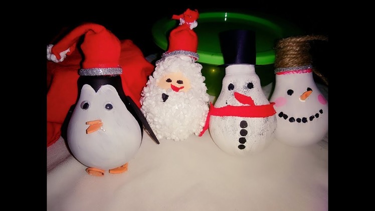Light Bulb Homemade Ornaments For Christmas ll DIY Lightbulb Christmas