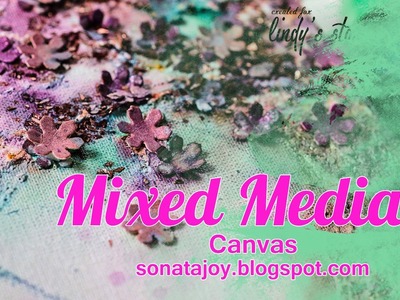 Mixed Media Canvas.  Step-by-step tutorials. Lindy's Stamp Gang.