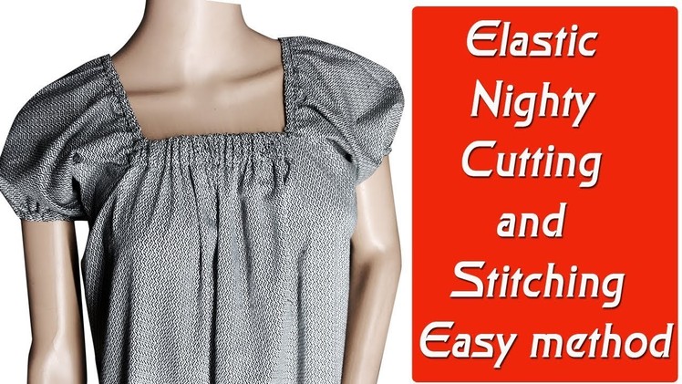 Nighty (elastic nighty)  cutting and stitching easy method for beginners DIY malayalam tutorial