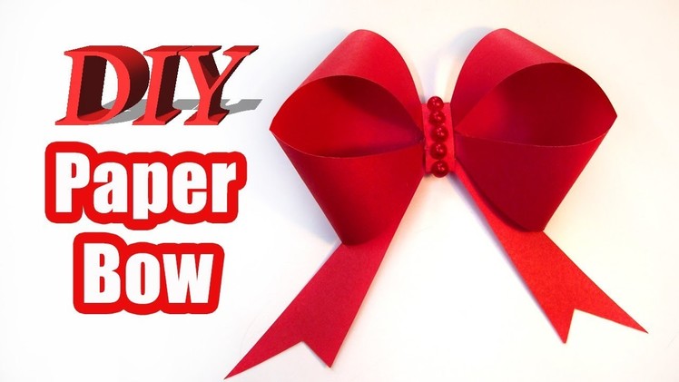 Paper bow. How to make a Paper Bow DIY. Origami Easy Bow Paper Crafts