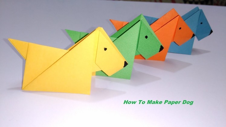 Paper dog, origami dog, paper crafts for kids, easy paper craft ideas