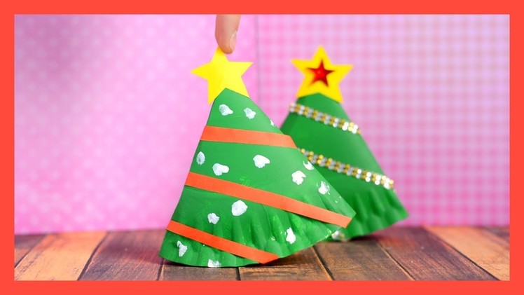 Rocking Paper Plate Christmas Tree Craft for Kids
