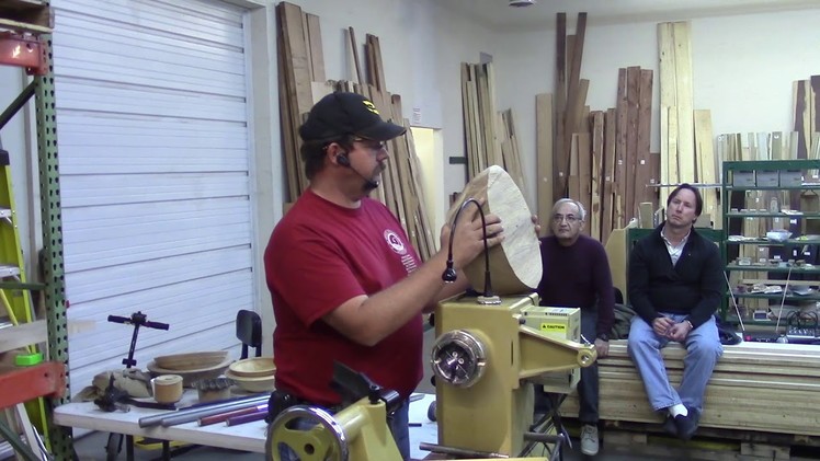 Allen Jensen demonstrates how to go from a log to a finished bowl.