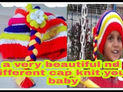 Cap knitting.hat circular needls cap. baby cap. in hindi