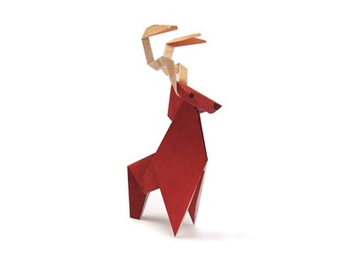 Christmas Origami Reindeer - Easy origami - How to make an easy origami deer