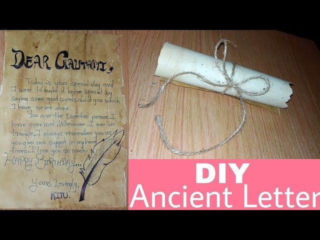 DIY : Ancient letter.Old Paper Greeting Card(how to make paper look like old)
