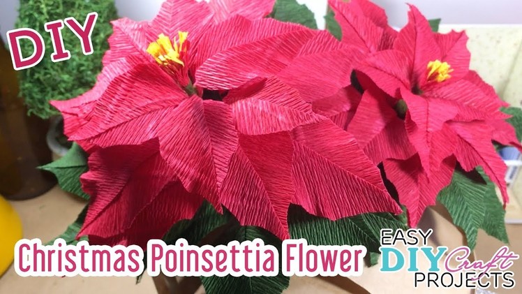 DIY Christmas Poinsettia Flower | How to make Poinsettia Flower for Chistmas Decor
