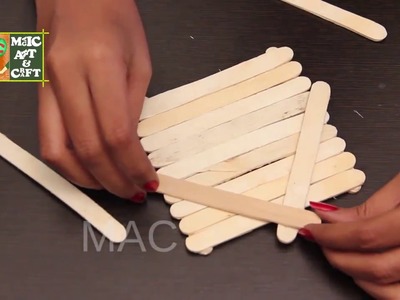 DIY ,How to Make A Pen Stand By Ice Cream Stick, Easy Crafts