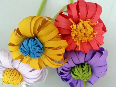 DIY How to Make Easy  Flower With Colour Paper !!!