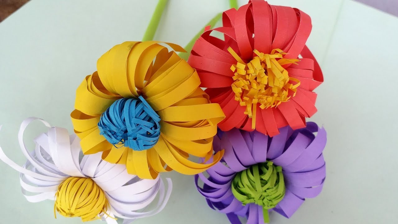 DIY How to Make Easy Flower With Colour Paper