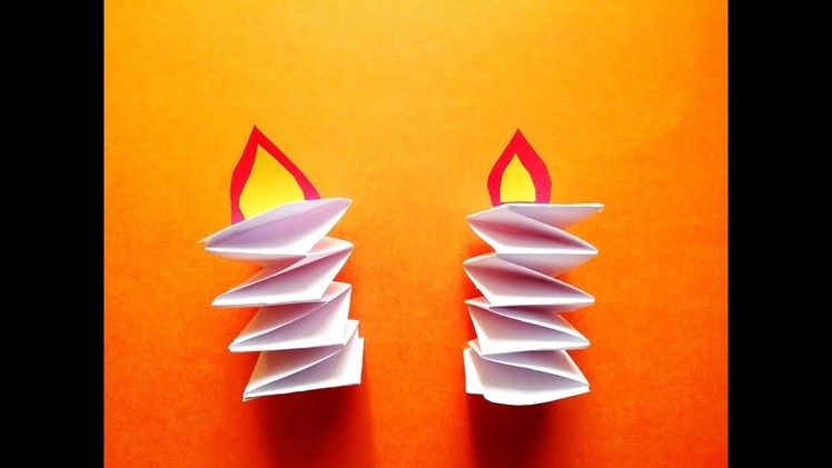 DIY How to make paper Candles. Easy paper craft candles for kids