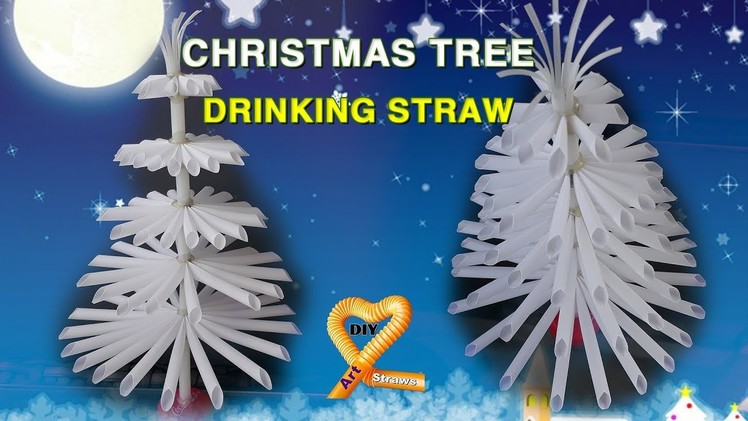 DIY Straws - Christmas tree decoration ideas - How to make christmas tree out of straw