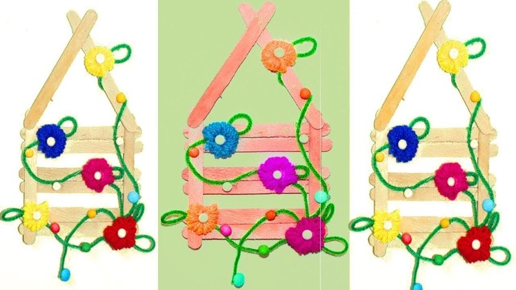 DIY: wall hanging with paper flower |  How to make wall hanging at home |  Wall Hanging Ideas
