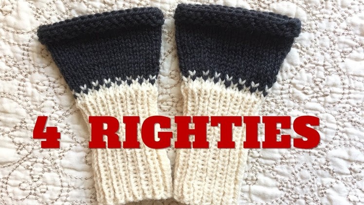 How 2 Knit Wrist Warmers on Circulars Plus Fair Isle Transition - 4 Righties