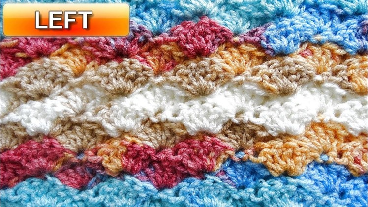 How to Crochet the Shell Stitch - Left Handed Crochet Tutorial