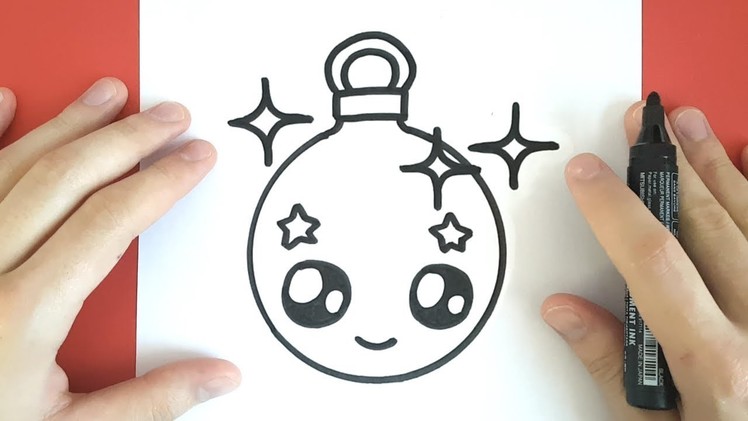 HOW TO DRAW A CHRISTMAS ORNAMENT CUTE AND EASY